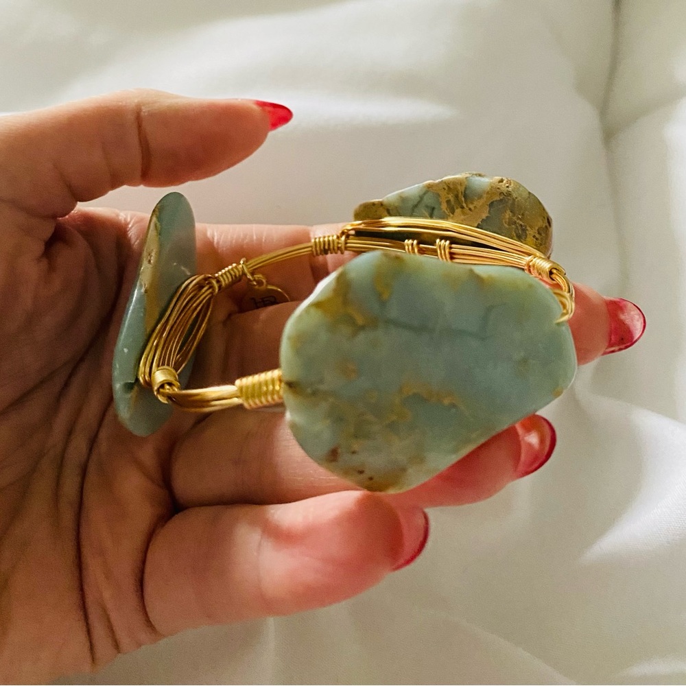 Turquoise stone bracelet by Bourbon and Bowties.